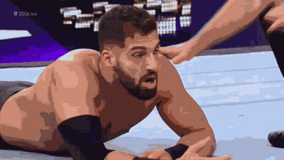 Shirtless Wrestler Pinned With Hand On Face #203Liv GIF
