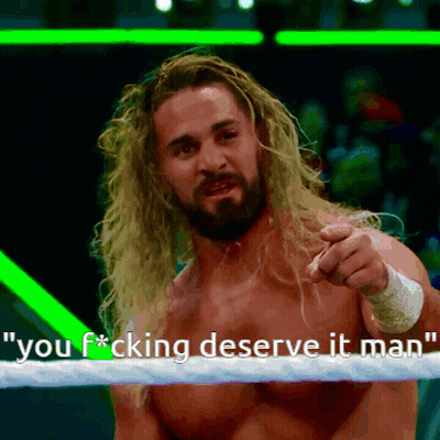 Shirtless Wrestler Pointing You F*cking Deserve It Man GIF