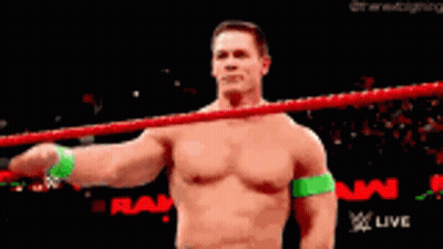 Shirtless Wrestler Saluting In Ring GIF