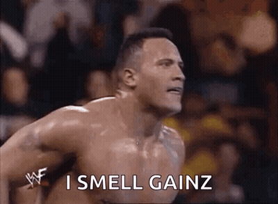 Shirtless Wrestler Saying I Smell Gainz GIF