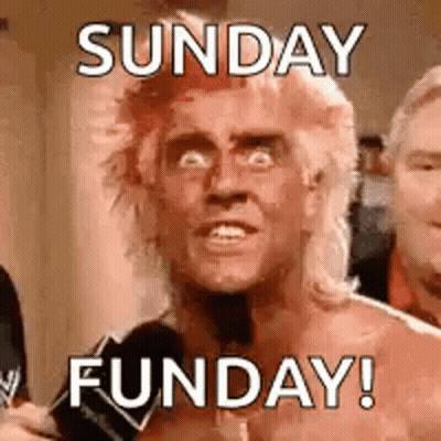 Shirtless Wrestler Saying Sunday Funday GIF