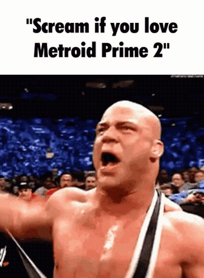 Shirtless Wrestler Screaming Scream If You Love Metroid Prime 2 GIF