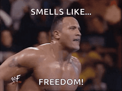 Shirtless Wrestler Smells Like ... Freedom GIF