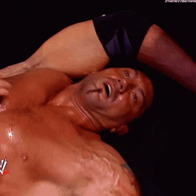Shirtless Wrestler With Next Thing On Chest GIF