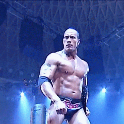 Shirtless Wrestler With Rock Belt GIF