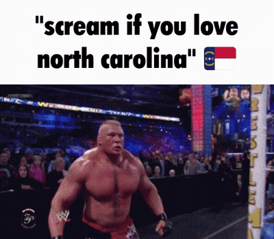 Shirtless Wrestler With Text Scream If You Love North Carolina GIF