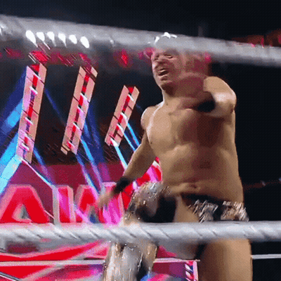 Shirtless Wrestler With Word A On Back GIF