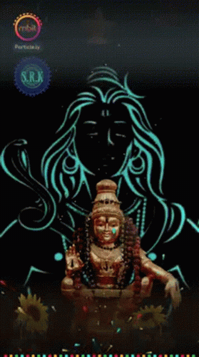 Shiva Statue With S.R.K Logo GIF