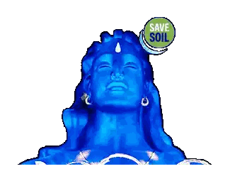 Shiva Statue With Save Soil Sign Sticker