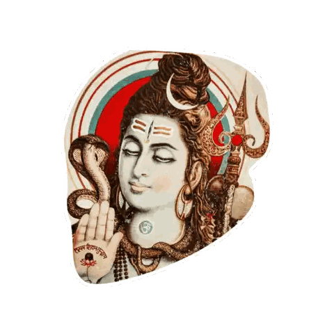 Shiva Statue With Snake Sticker