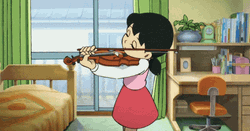 Shizuka Minamoto Worlds Smallest Violin GIF