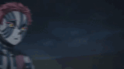 Shocked Akaza GIF