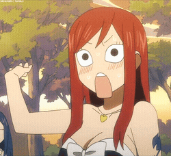 Shocked Cute Erza Scarlet Titania GIF