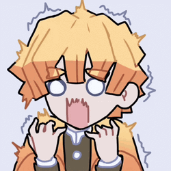 Shocked Demon Slayer Zenitsu Chibi GIF