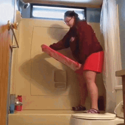 Shocked Face Bath Tub Surf GIF