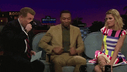Shocked James Corden Spit Take GIF