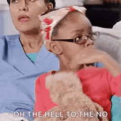 Shocked Kid Holding Her Teddy Hell No GIF
