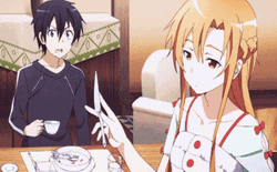 Shocked Kirito On Asuna's Skills GIF