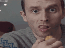Shocked Man Checks Missing Teeth After Eating Walnut  GIF
