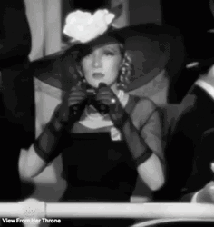 Shocked Marlene Dietrich Peeking Over