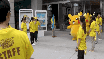 Shocked Pikachu Mascots GIF