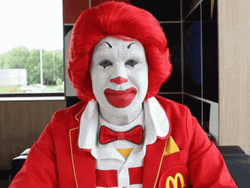 Shocked Ronald McDonald Clown Show GIF