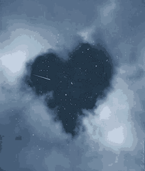 Shooting Star Beneath Heart Clouds