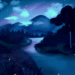 Shooting Star Lofi Forest GIF