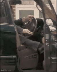 Short Guy Exiting Car GIF