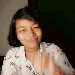 Short Haired Girl Wave And Smile GIF