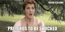 Short-Haired Woman Pretends To Be Shocked GIF