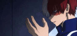 Shoto Todoroki Covering His Face GIF
