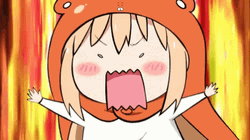 Shouting Anime Girl Doma Umaru Chan  GIF