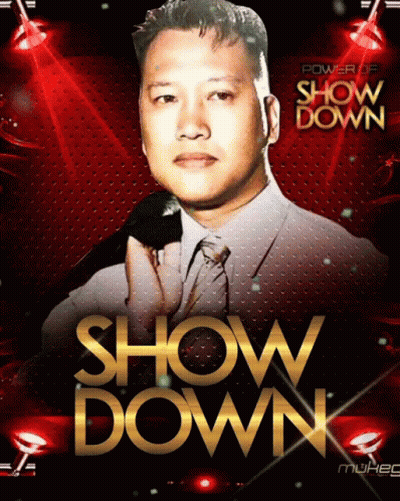 Show Down Poster With Man In Suit GIF