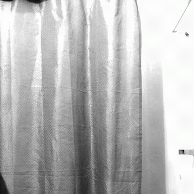 Shower Curtain Hanging On Bathroom Wall GIF