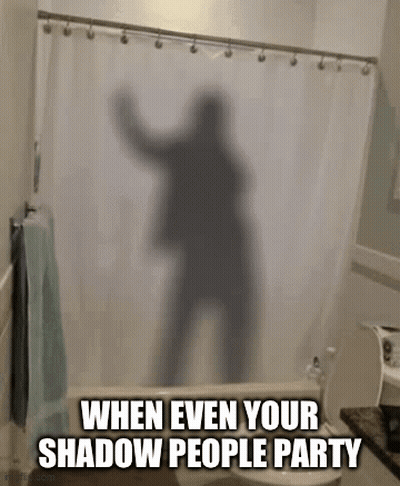 Shower Curtain With Man Shadow Behind GIF