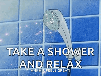 Shower Head With Take A Shower Relax GIF