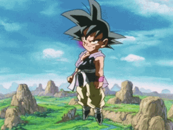 Showing Baby Goku Power GIF