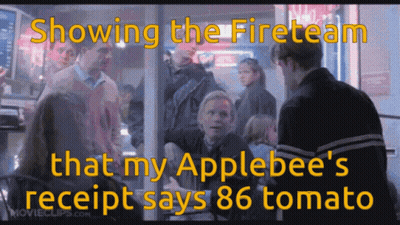 Showing The Fireteam That My Applebee 'S Receipt Says 86 Tomato Movie Clip GIF