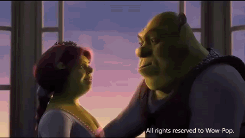 Shrek And Fiona Are Looking At Each Other In A Scene From Shrek 2 GIF