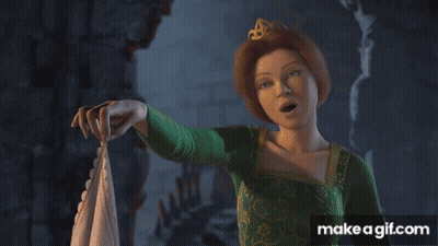 Shrek And Fiona Standing In Castle GIF