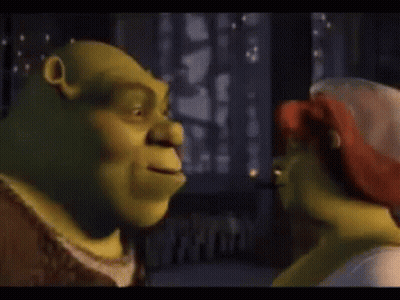 Shrek And Woman Kissing GIF