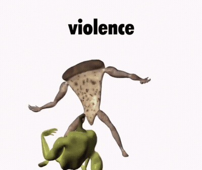 Shrek Attacked By Pizza With Arms And Legs GIF