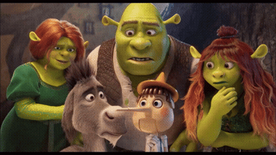 Shrek Characters Including Pinocchio GIF