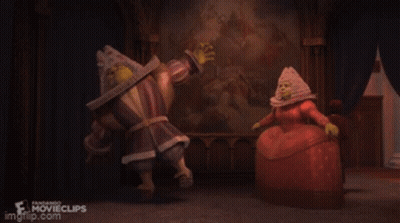 Shrek Dancing With Woman In Red Dress GIF