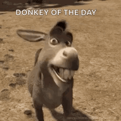 Shrek Donkey Smiling And Tongue Out GIF