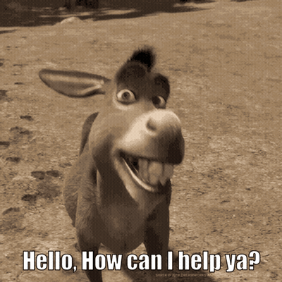 Shrek Donkey Smiling Asking How Can I Help Ya GIF