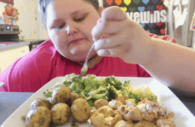 Shrek Eating Waffle Cones Saying Get In My Belly GIF