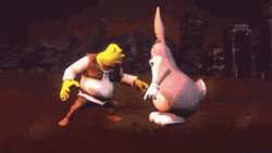 Shrek Fighting Big Chungus  GIF