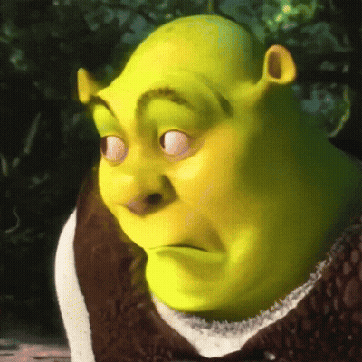 Shrek From The Movie Shrek Is Making A Funny Face With His Eyes Closed GIF